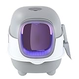 Selbstreinigende Katzentoilette 2024 - Neue, Automatische Toilette für Katzen (Grau)