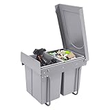 Gorgivous Küche Abfallbehälter ohne Türschild 40L Double Pull-out Recycling Müll Mülltonne unter dem Zähler 2 x 20L Kapazität Multi Compartment Schiebe-Doppel Küche Recycle-Abfallbehälter für Häuser