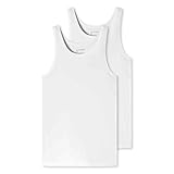 Schiesser Herren 2 Pack Unterhemd Ohne Arm - 95/5 Organic Unterwäsche, Weiss_176038, XL EU