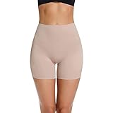 Joyshaper Damen Shorts Unterhose Kurz Hose Miederpants Miederhose Boxershorts Nahtlose Panty Unterwäsche Unter Kleid Rock Beige,M