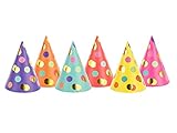 PartyDeco Hütchen Dots Mix 16cm 6 Stk. Geburtstagsfeier...