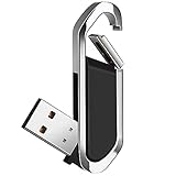 64GB USB-Stick Tragbarer USB-Flash-Laufwerk mit Schlüsselanhänger USB 2.0 Speicherstick für Externe Datenspeicher, Schwarz