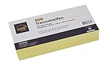 200 Trennstreifen in gelb, 24 x 10,5cm, gelocht, 180g/m² recycelter Karton, zum Sortieren von Dokumenten, bedruckbar