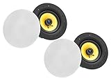 Pronomic 2er Set CLS-540 WH High-End Gewebe Einbaulautsprecher (2-Wege Decken-Lautsprecher Box, 5,25'/133 mm Woofer, 0,75'/19 mm Tweeter, 40/160 Watt RMS/Peak, Equalizer, Frequenzweiche) weiß