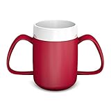 Ornamin 2-Henkel-Becher mit Trink-Trick 160 ml rot (Modell 815) / Spezial-Trinkhilfe, Tremor-Becher