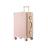 Meoky Multifunktionaler Koffer: 24-Zoll-Trolley-Koffer, 20-Zoll-Kabinenkoffer für Damen, Koffer mit Aluminiumrahmen, mit Getränkehalter,F,24in