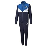 PUMA Jungen Colorblock Poly Suit Trainingsanzug, Peacoat, 8 años