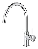 GROHE Start Classic - Einhand- Spültischarmatur (C- Auslauf, Schwenkbereich 360°, flexibler Anschluss, inkl. Montagewerkzeug), chrom, 31553001