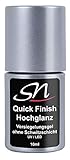 SN Nageldesign Quick Finish Hochglanz Versiegelungsgel ohne Schwitzschicht High Gloss UV & LED Flex Gel für Gelnägel Acrylnägel und Chrom Effekt geeignet Nagelgel klar 10 ml