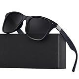 wearPro Polarisierte-Eckig-Sonnenbrille-für-Herren-Damen UV400-Schutz Polarisiert Sonnenbrillen Retro Vintage Stil Fahrradbrille Rechteckig Sunglasses für Fahren Sport(Schwarz)