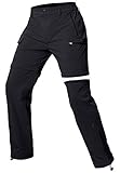 Cycorld Wanderhose Damen Trekkinghose, Atmungsaktiv Zip Off Damen Outdoorhose Abnehmbar Outdoor Hiking Pants mit 5 Tiefe Taschen, für Wandern, Klettern, Reisen und Freizeit (Schwarz, M)