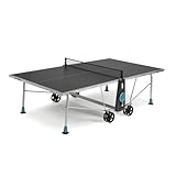 Cornilleau 200x - Outdoor Tischtennisplatte - Klappbar - Wetterfest - 5 mm Melaminharzplatte -Tischtennistisch für draußen - Turniermaße - Grau