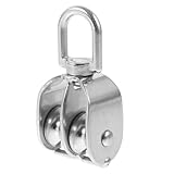 BESTYASH Doppelrolle aus Edelstahl 360° Drehbar Seilrolle Hebezeug Riemenscheibe und Zugaufgaben Schiffen und Industrie