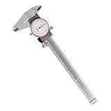 Uhren-Messschieber analog, 0-150mm Uhrmessschieber messschieber analog, Edelstahl Dial Caliper Skalenmessschieber Industrie Stoßfestes Schieblehre Vernier Caliper Mit Uhr, 0,02 Auflösung