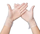 Vinylhandschuhe in Gr. M | 100 Stück Transparent | Vinyl Einweghandschuh Einzelhandschuhe in praktischer Spenderbox | Ideal für Hygienebereiche - wie Lebensmittelbranche, Kosmetik UVM. | latexfrei (M)