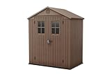 Keter Darwin 6 x 4 Gartenhaus, Holzoptik, Braun, 190 x 122 x 221 H cm