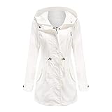 Generisch Jacke Damen üBergangsjacke Regenjacke Damen Lang Wasserdicht Kapuze Regenmantel Trenchcoat Outdoor Mantel Outdoor-Sportjacke mit Kapuze