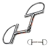 Edelstahl -Pferdbit - Kupferrollenmund, D Ring Snaffle | Professionelles Ring -Snaffle -Bit, EIN gemeinsames Design, professionelle Reitausrüstung für sanfte Kontrolle, verbessert die Leistung