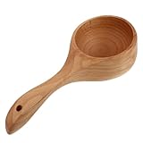 HAKIDZEL Saunalöffel Buchenholz 22x4,5cm Ergonomischer Badelöffel Langlebige Wasserschöpfkelle für Sauna und Bad Vielseitiger Holzlöffel für Wellness und Spa