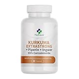 Kurkuma Extra Stark + Piperin + Ingwer 95% Curcuminoide 60 Kapseln