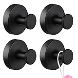 4 Stück Saugnäpfe Mit Haken Belastbar 8kg Ohne Bohren Schwarz Saughaken Handtuchhalter Selbstklebende Haken Extra Stark Wandhaken für Badezimmer Küche Glatte Fenster Wand Glas