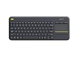 Logitech K400 Plus Kabellose Touch-TV-Tastatur mit integriertem Touchpad, US QWERTY-Layout - Schwarz