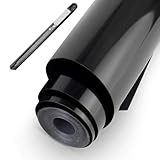 Selbstklebend Plotterfolie Vinyl - 30.5x400cm Schwarz Selbstklebend Vinylfolie Plotte, Vinyl Folie Plotten für Cricut Silhouette Cameo die meisten Schneidemaschine für Teetasse DIY Geschenke Keramik
