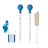 2 Stück Pipette,Glas Dropper Pipetten 10ml,Mit Glaspipette Glass,Pipettes TropfenzäHler Bürsten,Droppers Lab Measuring,Reinigungsbürste Transfer Transparente,Tropfpipette,Tropfpipetten