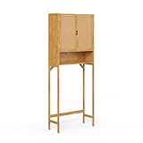 Vicco Waschmaschinenschrank Eloa, Bambus, 66 x 168 cm mit 2 Türen