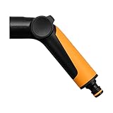 Fiskars Sprühpistolengriff Sprühköpfe und -Gießstäbe, Stufenlose daumengesteuerte Durchflusskontrolle, Universalgröße, Schwarz/Orange, 1065491