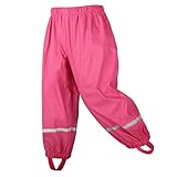 amiyan Kinder Regenhose wasserdichte Atmungsaktiv Buddelhose Matschhose für Mädchen Jungen Rose 122/128