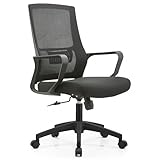 Briconess.com Bürostuhl mit Rollen und verstellbarer Höhe, atmungsaktive ergonomische Rückenlehne