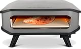 cozze - 90346 17' Gas Pizza Ofen | Pizzaofen mit Pizzastein | Gasgrill bis 400°Grad | mit 42,50 x42,50 cm Pizzastein | Geeignet für Terrasse, Balkon und Garten | 8kW, Black