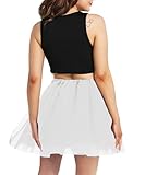 WINROLA Tutu für Damen, Teenager, 4-lagig, mit Satin gefüttert, nicht durchsichtig, Tutu, Halloween-Kostüme, Weiss/opulenter Garten, Groß