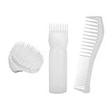 3 Teile/Satz Haarfärbemittel-Wurzelkamm, kombinierte Haarfärbemittelflasche, Shampoo-Bürste, DIY-Haarfärbemittel-Extrusion -Proportionen, geeignet für Haarfärbemittel im Shampoo Pilz (Clear, One Size)