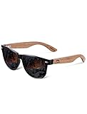 AMEXI Holz Sonnenbrillen/Sonnenbrille mit Holzbügeln aus Walnuss für Damen & Herren/Polarisierende Brillengläser mit UV400-Schutz