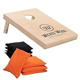 Cornhole Starting Kit – Wicked Wood – ACL-Qualität – 90x60 cm – Inklusive 1 Brett & 2x4 Säcke – Für drinnen & draußen