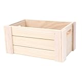 MUELODSIC Multifunktionale Kleine Holzkiste mit Natürlichem Holzdesign Rutschfestem Eckschutz Praktischem Griff als Schreibtisch Organizer für Büro und Zuhause
