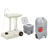 heybb Tragbare Campingtoilette Toiletteneimer Mit Deckel Camping mit Waschbecken und Wasserbehälter Outdoor Toilet