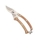 Yardenfun Multifunktionale Gartenschere mit Holzgriff Robuste Edelstahlschere für Zweigbeschneidung Ergonomisch Zeitsparend und Langlebig für Blumen und Sträucher