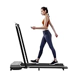 Elektrisches Laufband für Zuhause, klappbares Laufband mit Fernbedienung, LED-Anzeige 0,8-10km/h Belastbarkeit 100kg 0,65-2hp (Grau)