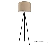 Paco Home Stehleuchte Wohnzimmer Schlafzimmer Stehlampe Uni Dreibein Stativ Stoffschirm Lampenschirm Rund Modern E27 Einfarbig