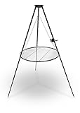 Berdsen Schwenkgrill Dreibein 80 cm Grillrost Feuerstelle Rostfrei Höhenverstellbar Stahl Pulverbeschichtet Schwarz