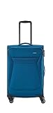 travelite 4-Rad Koffer Größe M Weichschale, Gepäck Serie CHIOS mit Dehnfalte + Kantenschutz, Trolley in zeitloser Optik, 67 cm, 60 - 66 Liter