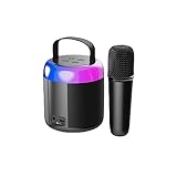 NERTOEE Mikrofon-Bluetooth-Lautsprecher National Singing Home KTV Portable Outdoor Audio (Schwarz)