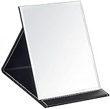 Xinlive Klappspiegel-Make-up, Taschenspiegel, Tischspiegel mit Schwarz PU-Leder Hülle, Tragbarer Klappspiegel,173 mm x 124 mm x 10,5 mm Travel Mirror