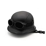 Mienloco Motorrad Jet Helm Harley Chopper Militär Halbschale Biker Mofa Roller Wehrmacht (H1, M)