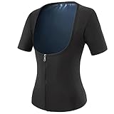 Pacienjo Sauna-Schwitzanzug für Damen,Saunaweste mit Ärmeln Taillentrainerweste Schlankes Korsett - Sweat Tank Top Workout Body Shaper für Frauen mit Reißverschluss