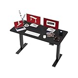 SANODESK Höhenverstellbarer Schreibtisch 120 x 60 cm Schreibtisch Höhenverstellbar Elektrisch Ergonomischer Steh-Sitz Tisch Computertisch für Heimbüro Homeoffice(schwarz)