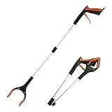 Qkbuza 83cm Faltbare Greifzange Für Senioren Aluminium Reacher Grabber Tool Mit Starkem Griff Und 360° Drehkopf Reacher Grabber Werkzeug Mit Magnet Langer Greif-Werkzeug Mit Magnetspitzen